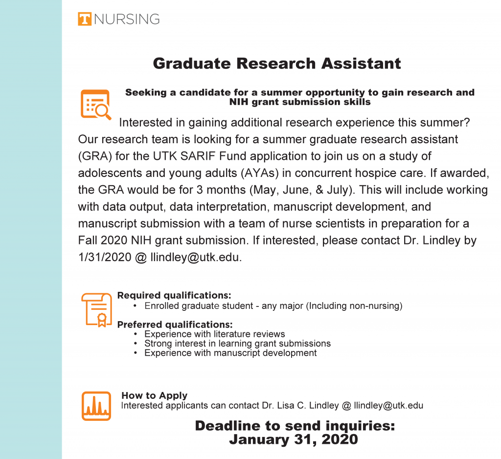 Seeking candidates for a summer graduate assistant opportunity